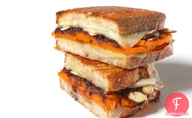 Abóbora, Manchego e queijo grelhado balsâmico-cebola