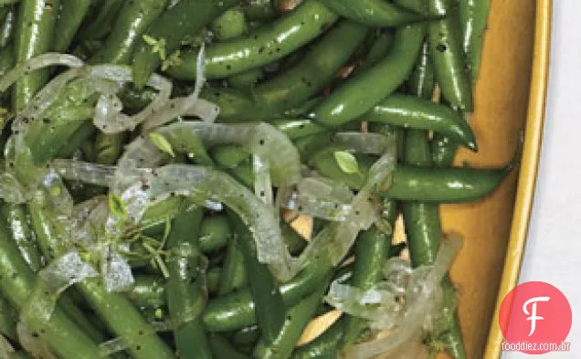 Feijão verde com sabor de cebola em conserva