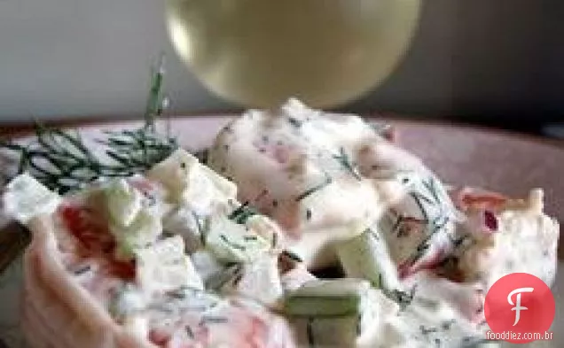 Salada de endro e camarão