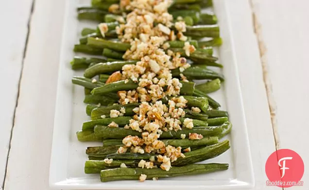 Feijão verde com Pesto limão-amêndoa