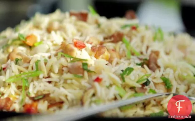 Arroz Basmati Pilaf com Prosciutto, grão de bico e Orzo
