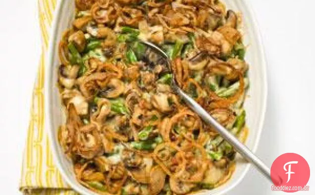 Caçarola De Feijão Verde Cremoso Com Chalotas Fritas