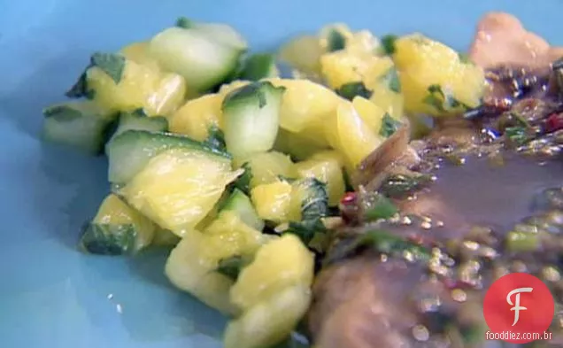 Frango com molho Idiota e Salsa fresca de abacaxi