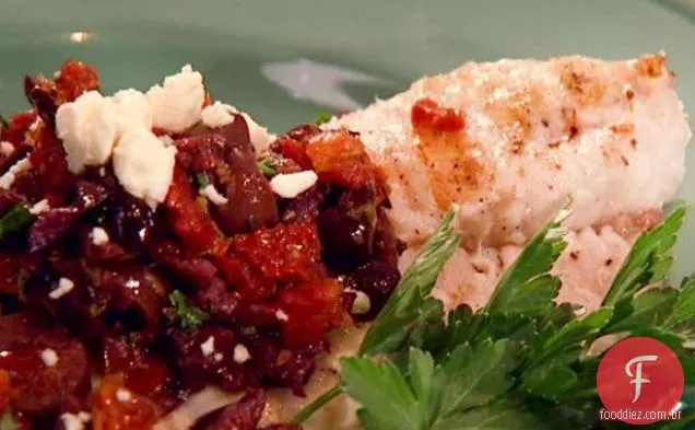 Peixe-Gato grelhado com sabor de tomate azeitona