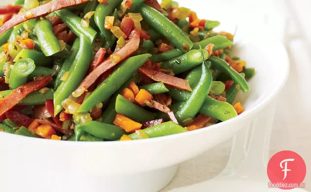 Feijão verde com Soffritto e presunto do país