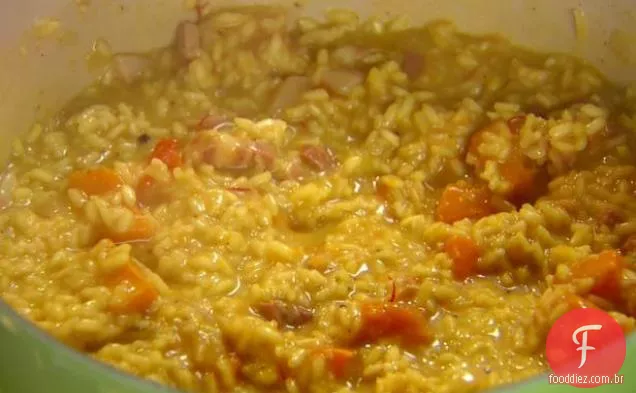 Risoto de açafrão com abóbora