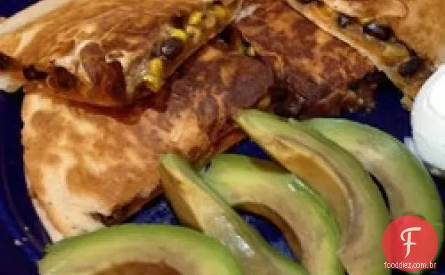 Feijão preto e Quesadillas de Batata Doce