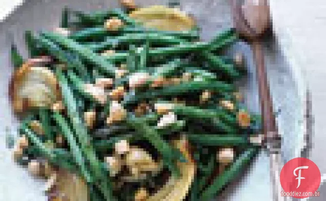 Feijão verde torrado com limão com amêndoas Marcona