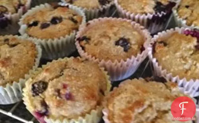 Muffins de aveia e mirtilo