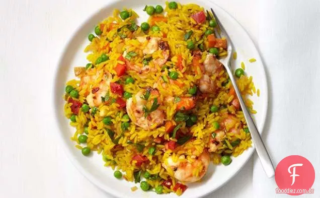 Camarão espanhol e arroz