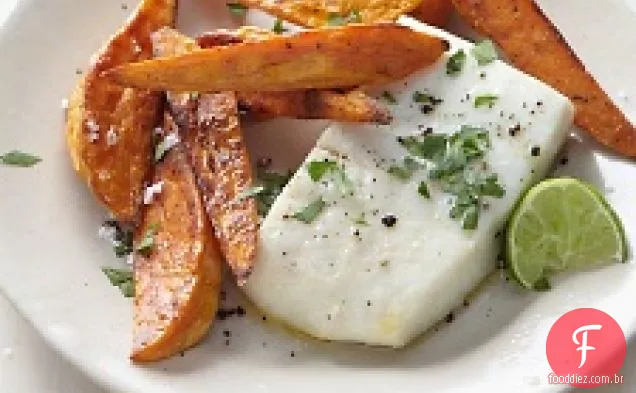 Alabote Com Batatas Fritas E Limão