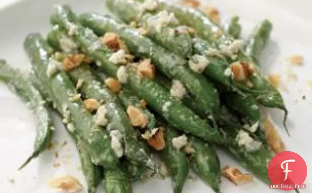 Queijo azul-feijão verde noz