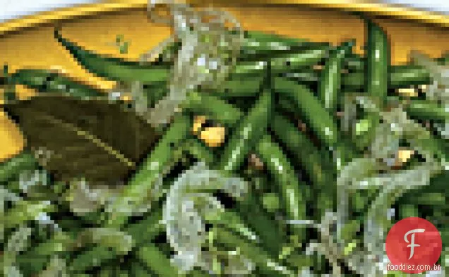 Feijão verde com sabor de cebola em conserva