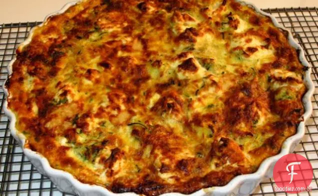 Quiche Crustless do Queijo da abobrinha e da cabra