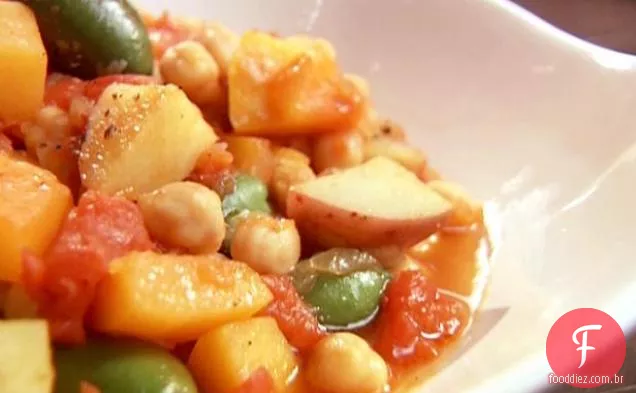 Guisado Marroquino de abóbora e Grão-De-Bico