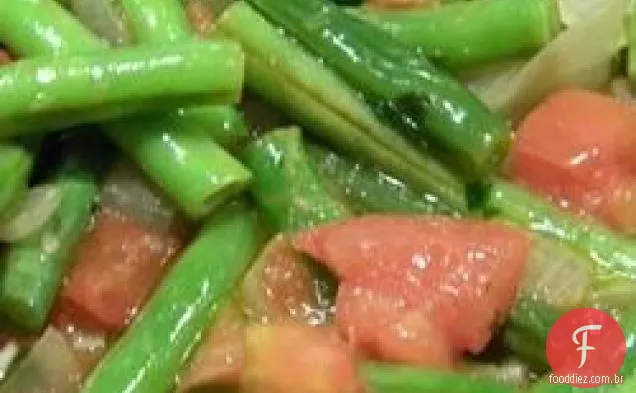 Feijão verde de estilo grego