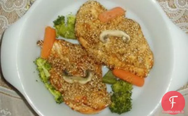 Frango Com Gergelim Assado