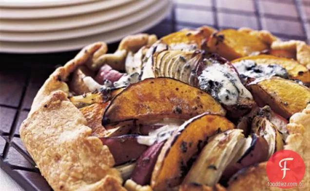 Abóbora, maçã e cebola Galette com Stilton