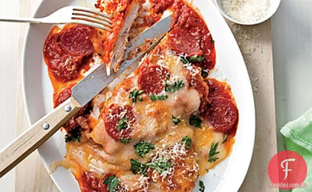 Parmesão de frango com Pepperoni