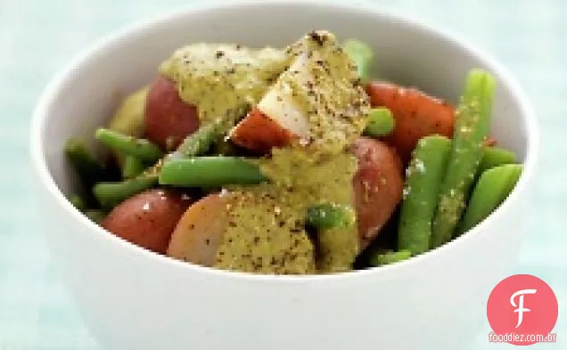 Salada De Feijão Verde E Batata Com Pesto