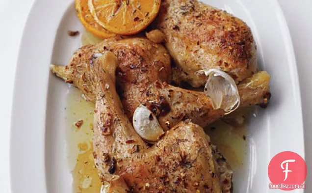 Frango com cogumelos e feijão verde