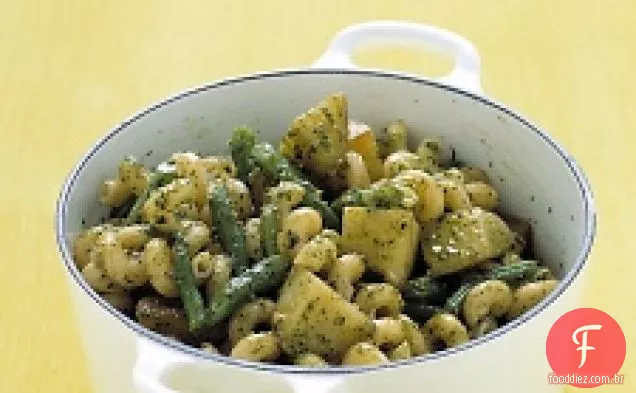 Macarrão Com Pesto, Batatas E Feijão Verde