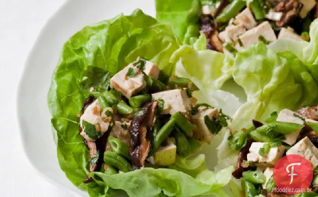 Salada de Tofu, feijão verde e Shiitake