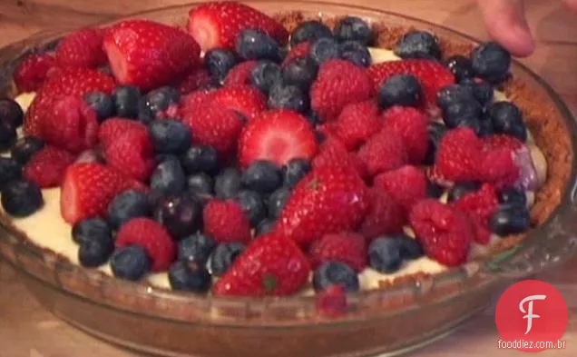 Pudim e Torta De Baga com crosta de biscoito Graham
