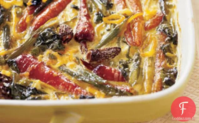 Fricassé Vegetal Da Primavera Com Creme De Açafrão