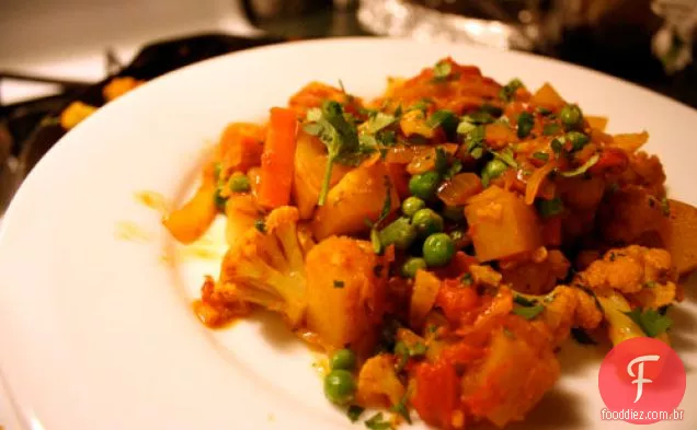 Jantar hoje à noite: couve-flor-Curry de batata (Aloo Gobhi)