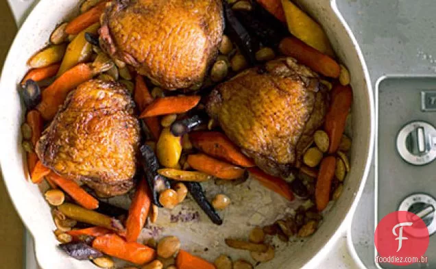 Frango e cenoura marroquinos