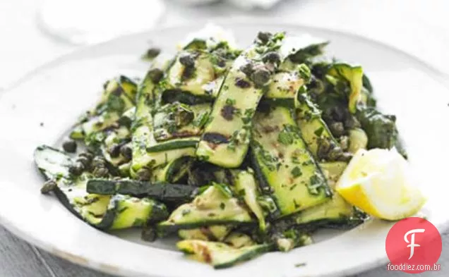 Salada Griddled Do Courgette Com Anchovas & Alcaparras