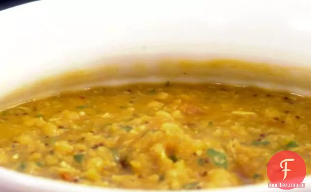 Guisado de verão indiano: abóbora, coco e guisado de lentilha