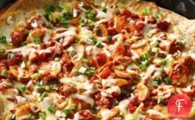Veggie e Salsicha frigideira Pizza