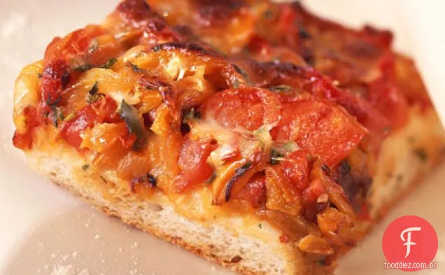 Pizza com pimentão e mussarela