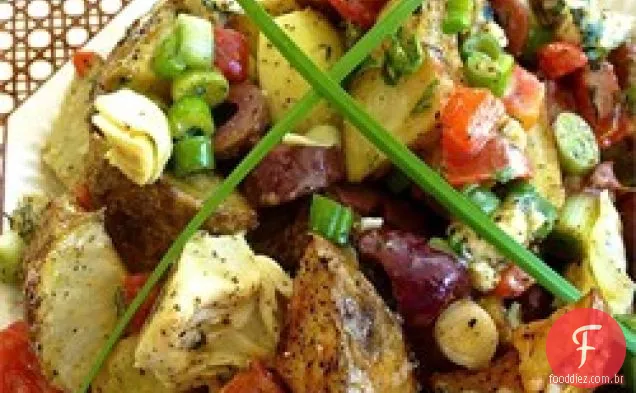 Salada de batata assada com molho balsâmico