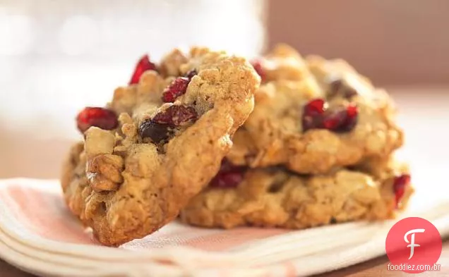 Biscoitos De Aveia Com Noz De Cranberry