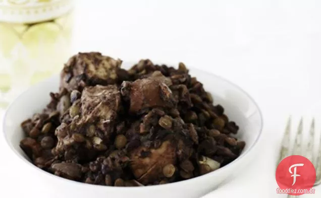 Lentilhas Temperadas Com Arroz Preto E Frango