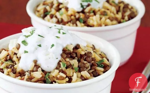 Lentilha e arroz Pilaf