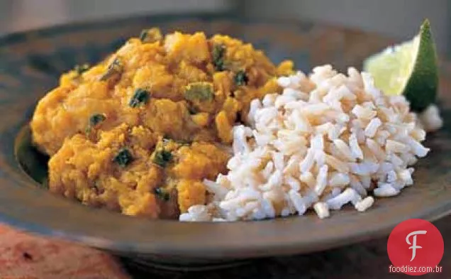 Lentilhas vermelhas perfumadas com arroz