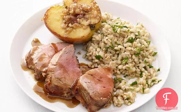 Lombo de porco com maçãs
