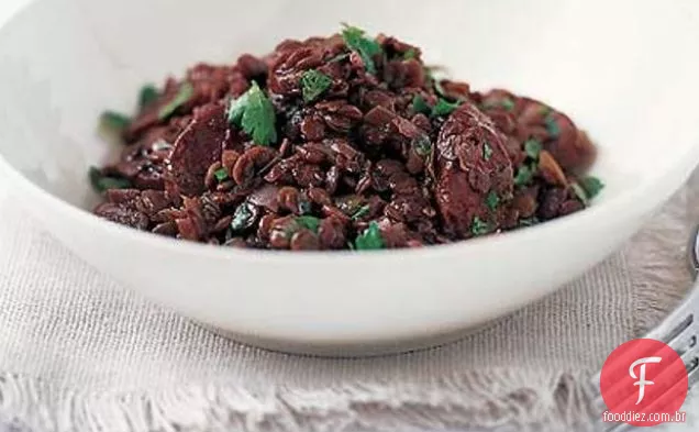 Lentilhas Com Chouriço E Vinho Tinto
