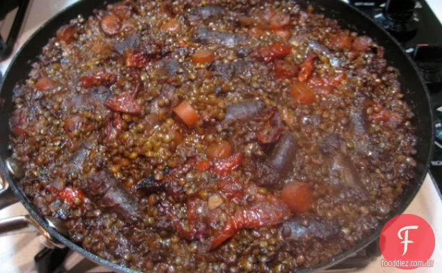 Salsicha De Merguez Com Lentilhas Francesas
