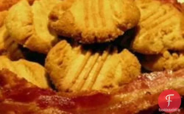 Os biscoitos crocantes de manteiga de amendoim e Bacon da Joanna.