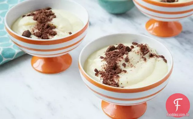 Biscoitos e pudim de Creme