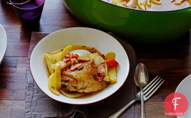 Frango esfumaçado e cidra