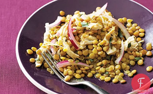Salada de frango e lentilha