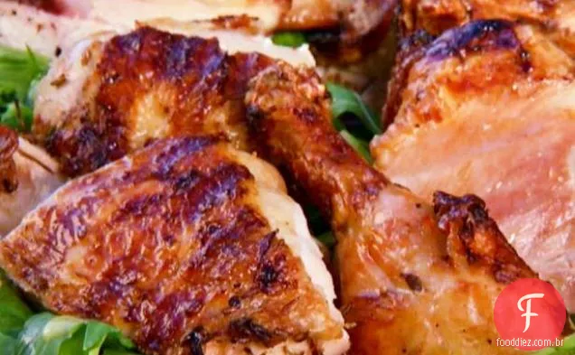 Frango borboleta com limão e tomilho