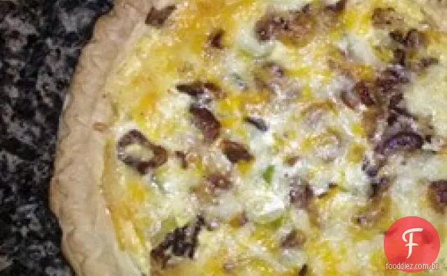 Aspargos e quiche de cogumelos