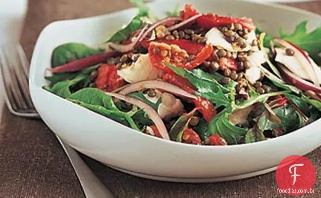Salada De Lentilha Puy Com Mussarela